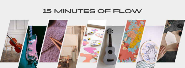 Slanted rectangle shapes with different creative activites inside